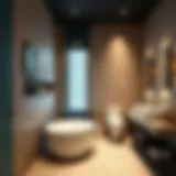 Elegant bathroom showcase with modern fixtures