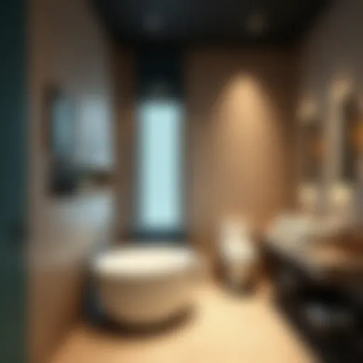 Elegant bathroom showcase with modern fixtures