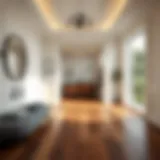 Elegant hardwood flooring in a modern bathroom setting