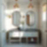 Stylish Dual Sink Arrangement in Jack and Jill Bathroom Elegant Jack and Jill bathroom with dual sinks