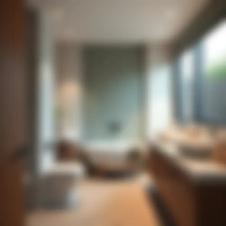 Modern layout of a shared bathroom