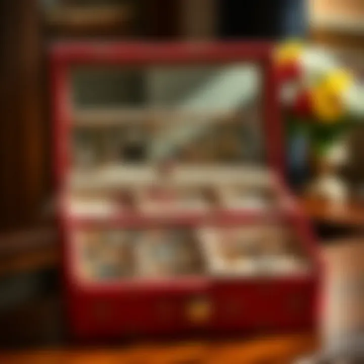 Colorful fabric jewelry organizer with various compartments