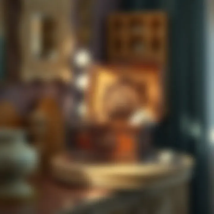 Elegant wood jewelry box with intricate carvings