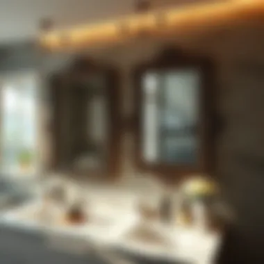 Kraftmaid mirror integrated into various bathroom themes