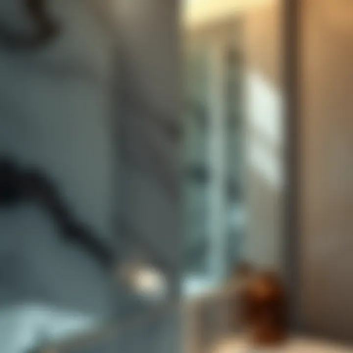 Close-up of Kraftmaid mirror's unique material finish