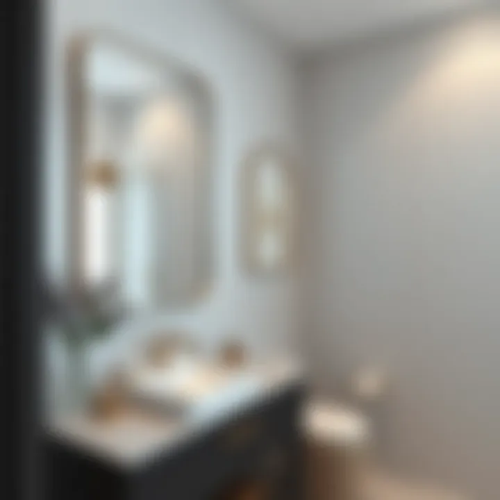 Stylish installation of Kraftmaid mirror in contemporary bathroom