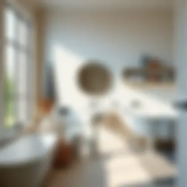 Minimalist bathroom with clever storage solutions