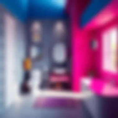 Vibrant color palette in a contemporary bathroom