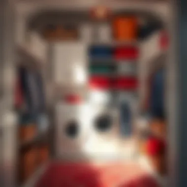 Color-coded laundry sorting system implemented in a laundry room
