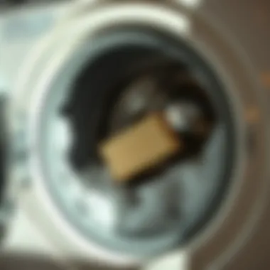 Laundry soap bar lathering in a washing machine