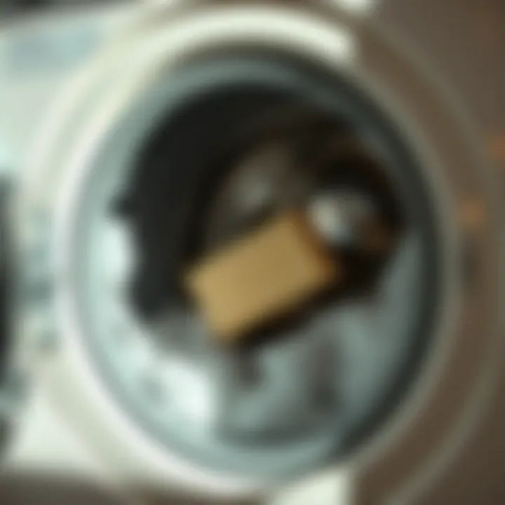 Laundry soap bar lathering in a washing machine