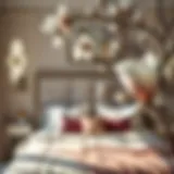 Elegant magnolia blossom decor in a serene bedroom setting