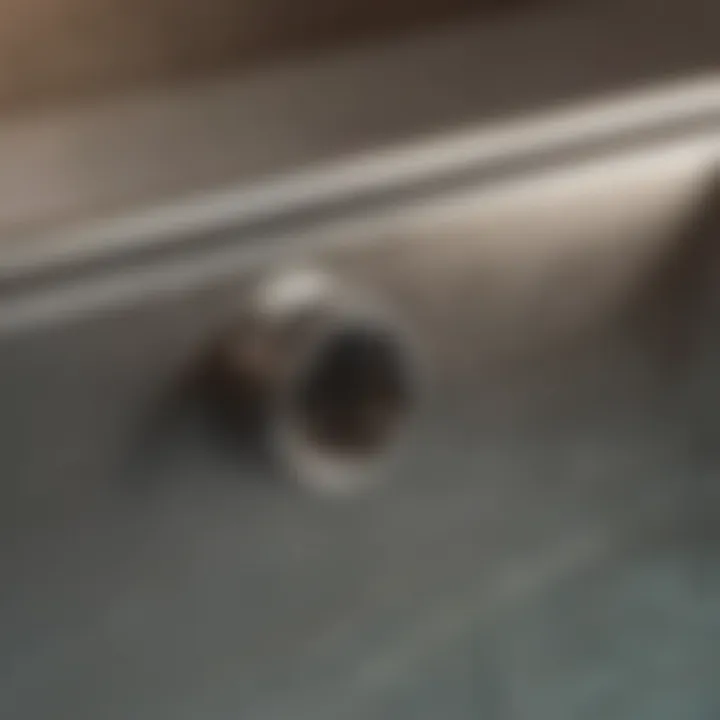 Close-up of maintenance practices for stainless steel bathtub drains