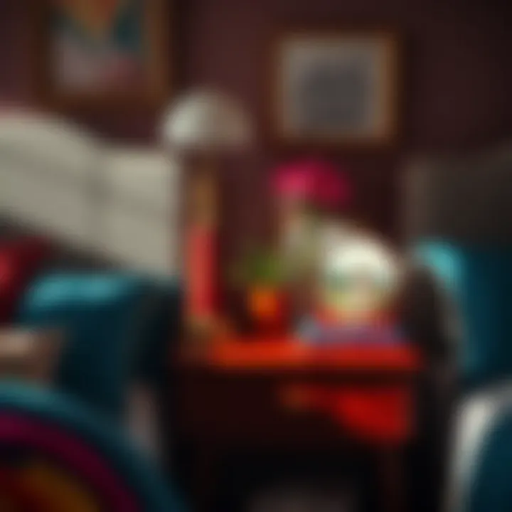 Vibrant Nightstand with Colorful Accessories and Personal Flair Vibrant nightstand with colorful accessories and personal touches