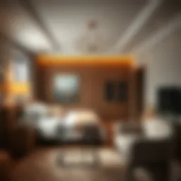 Stylish small master bedroom with multifunctional furniture