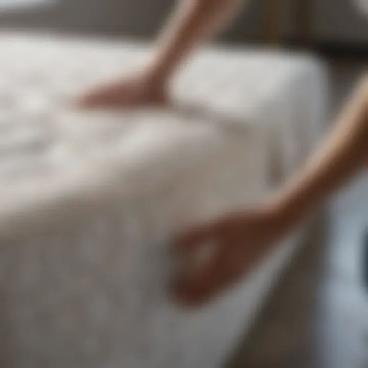 A close-up of a mattress being prepared for donation, highlighting the quality and care in contributions.