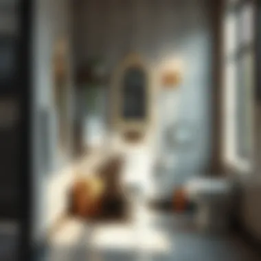 Decorative wall storage making a bathroom cozy