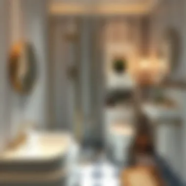 Optimized vertical space in a compact bathroom