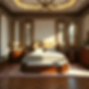 Elegant bedroom showcasing under-bed storage solutions