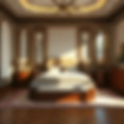 Elegant bedroom showcasing under-bed storage solutions