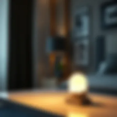 Sleek Night Light Design A minimalist night light on a modern table