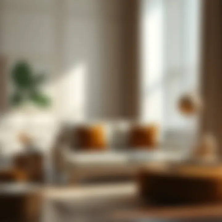 Elegant modern loveseat in a serene bedroom setting