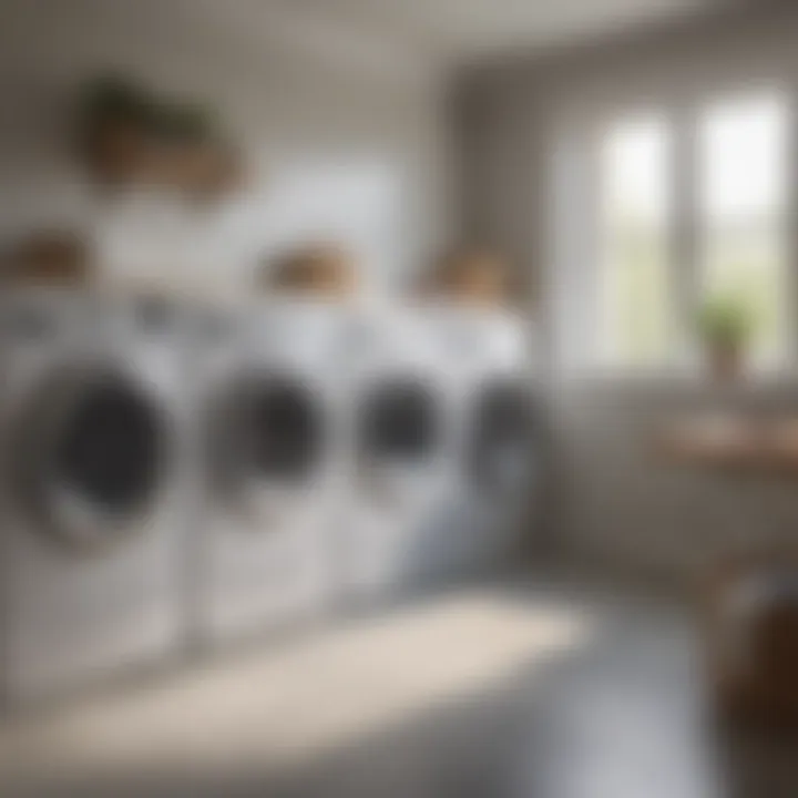 A serene laundry room showcasing a clean and organized space with non-toxic laundry products.