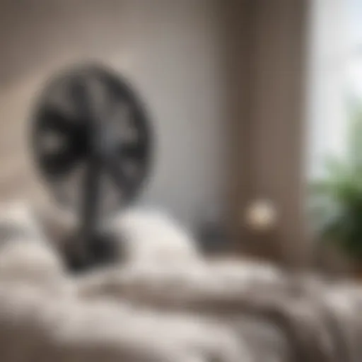 High-performance cooling fan in a stylish bedroom setting