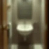 Elegantly designed tiny sink in a modern compact bathroom