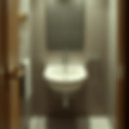 Elegantly designed tiny sink in a modern compact bathroom