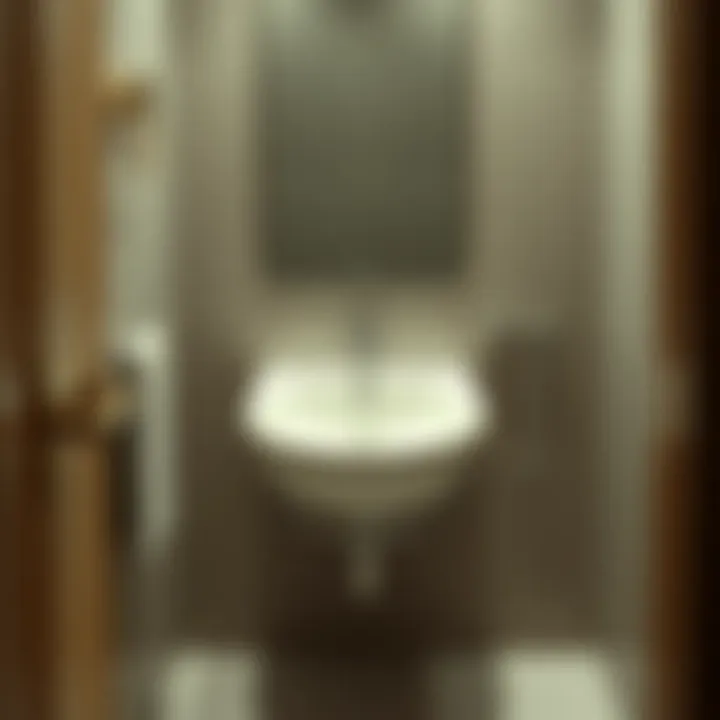 Elegantly designed tiny sink in a modern compact bathroom