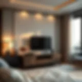 Elegant small TV stand in a modern bedroom