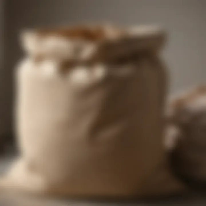 Close-up of the materials used in the Pottery Barn laundry bag