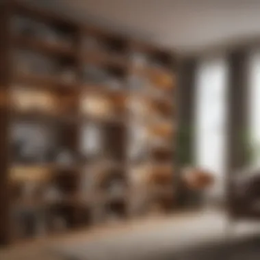 Creative Shelving as Room Divider Innovative use of shelving to create separate spaces