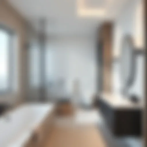 Modern bathroom design showcasing sleek fixtures and elegant finishes