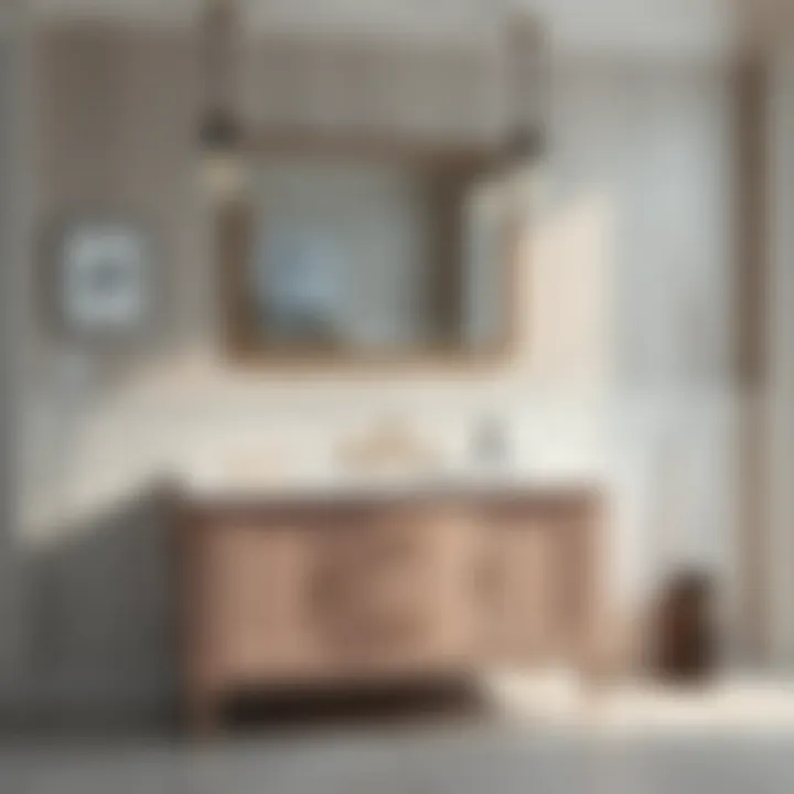 Elegant bathroom vanity with modern fixtures