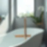 Elegant safety bar in a modern bathtub setting