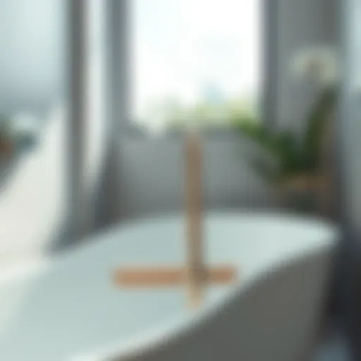 Elegant safety bar in a modern bathtub setting