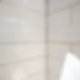 Glossy Finished Shower Tiles Close-up view of freshly sealed bathroom shower tiles showcasing a glossy finish.