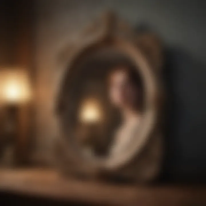 Vintage mirror adding character to bedroom decor