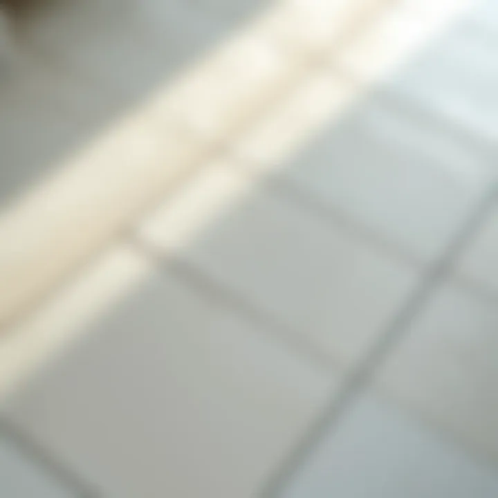 Close-up of textured bathroom floor tiles demonstrating safety