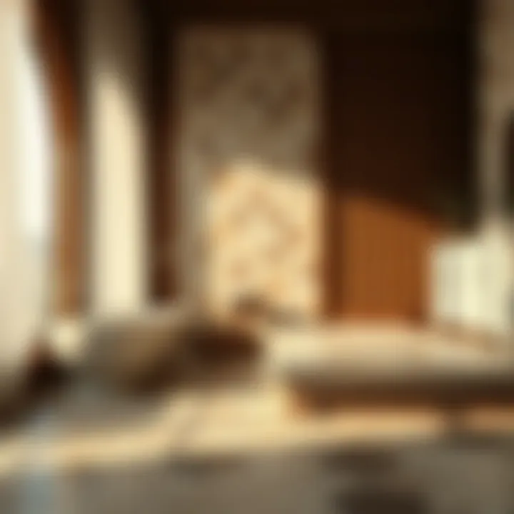 Aesthetic arrangement of various non-slip tile materials