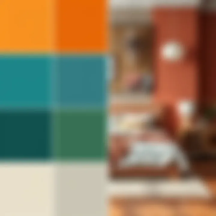 Mood board showcasing different color combinations for interior design