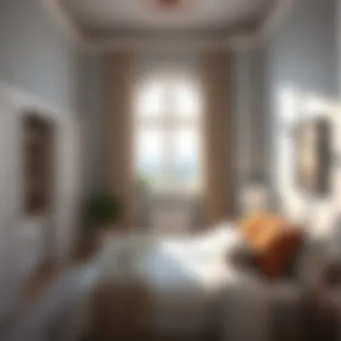 A serene master bedroom with a calming color scheme