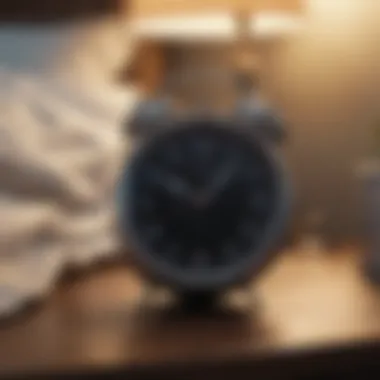 Modern Aesthetic Alarm Clock Sleek modern alarm clock on bedside table