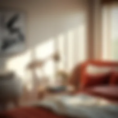 Chic modern accent table in a cozy bedroom setting