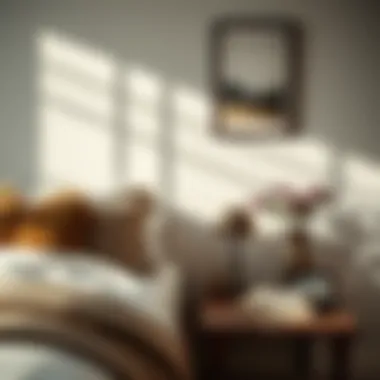 Rustic accent table complementing bedroom decor