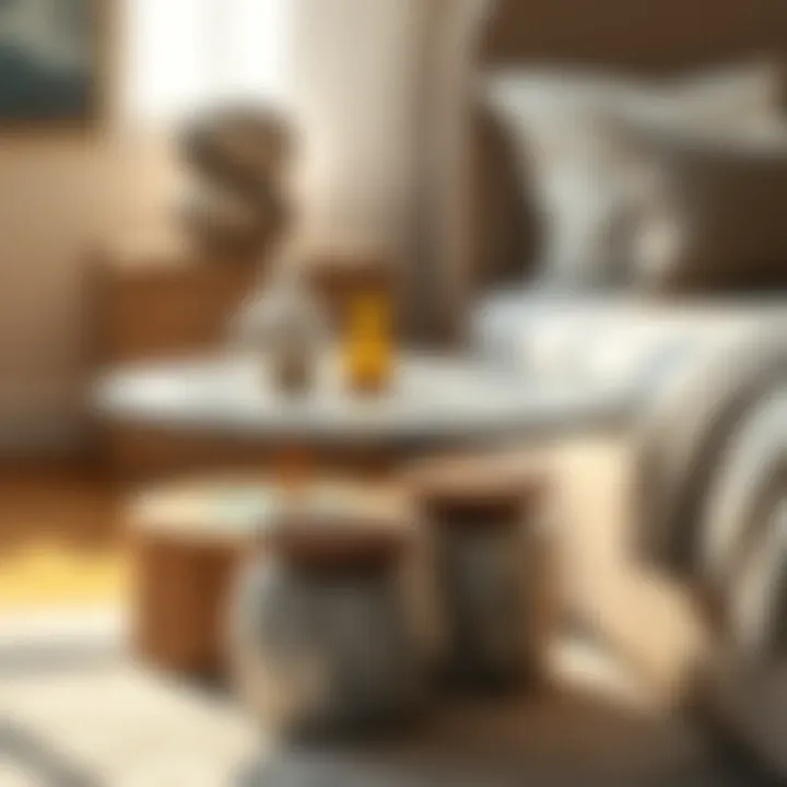 Stylish accent table showcasing various materials