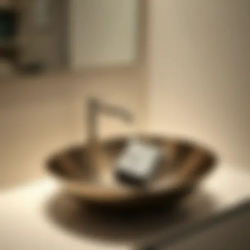 Sleek design of a stainless steel bathroom sink with modern fixtures