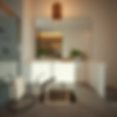 Installation of a small stainless steel sink in a stylish bathroom setting